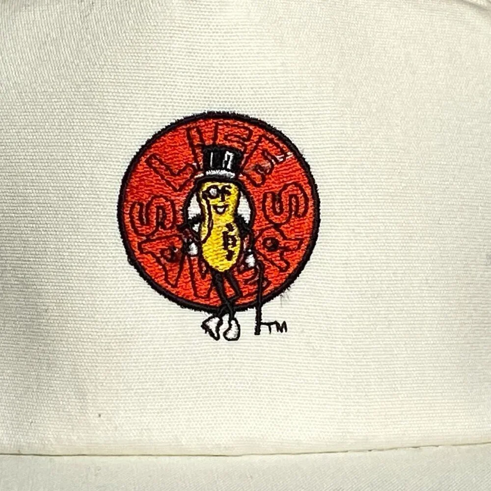 Vintage Mr. Peanut Life Savers Strap Back Trucker Hat Cap White Made in USA